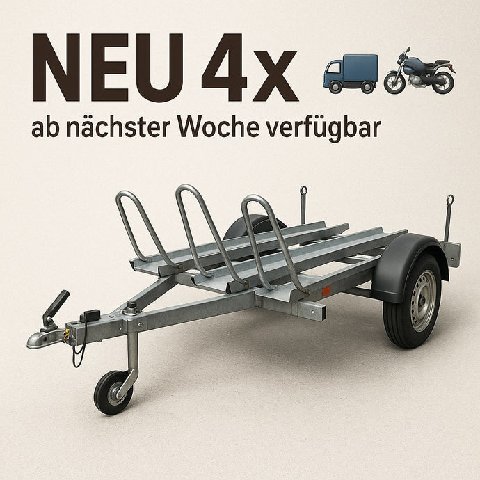 4 brandneue Motorradanhänger eingetroffen 🏍️🚛